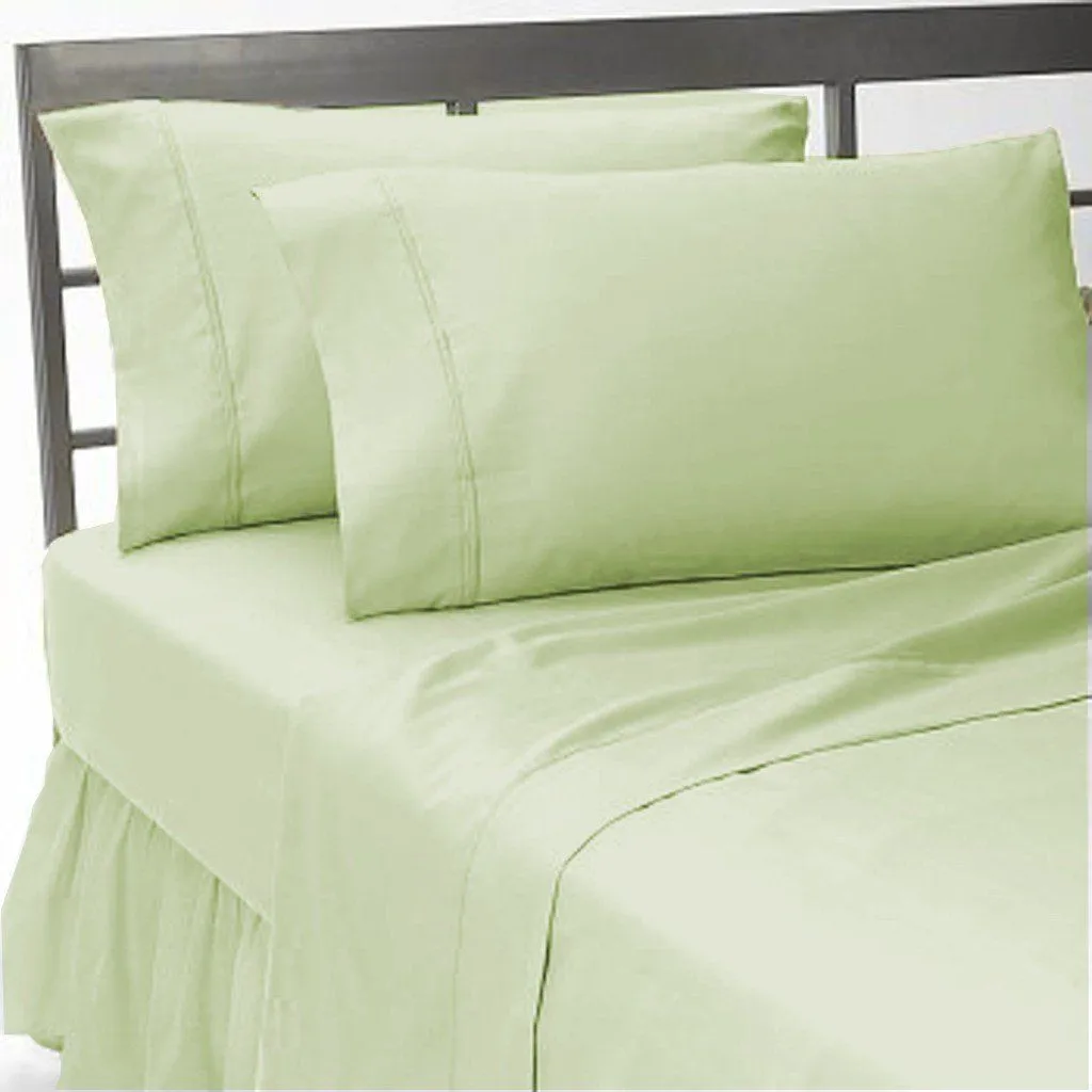 12 Inches Drop Bed Skirt Solid Sage Egyptian Cotton 1000TC
