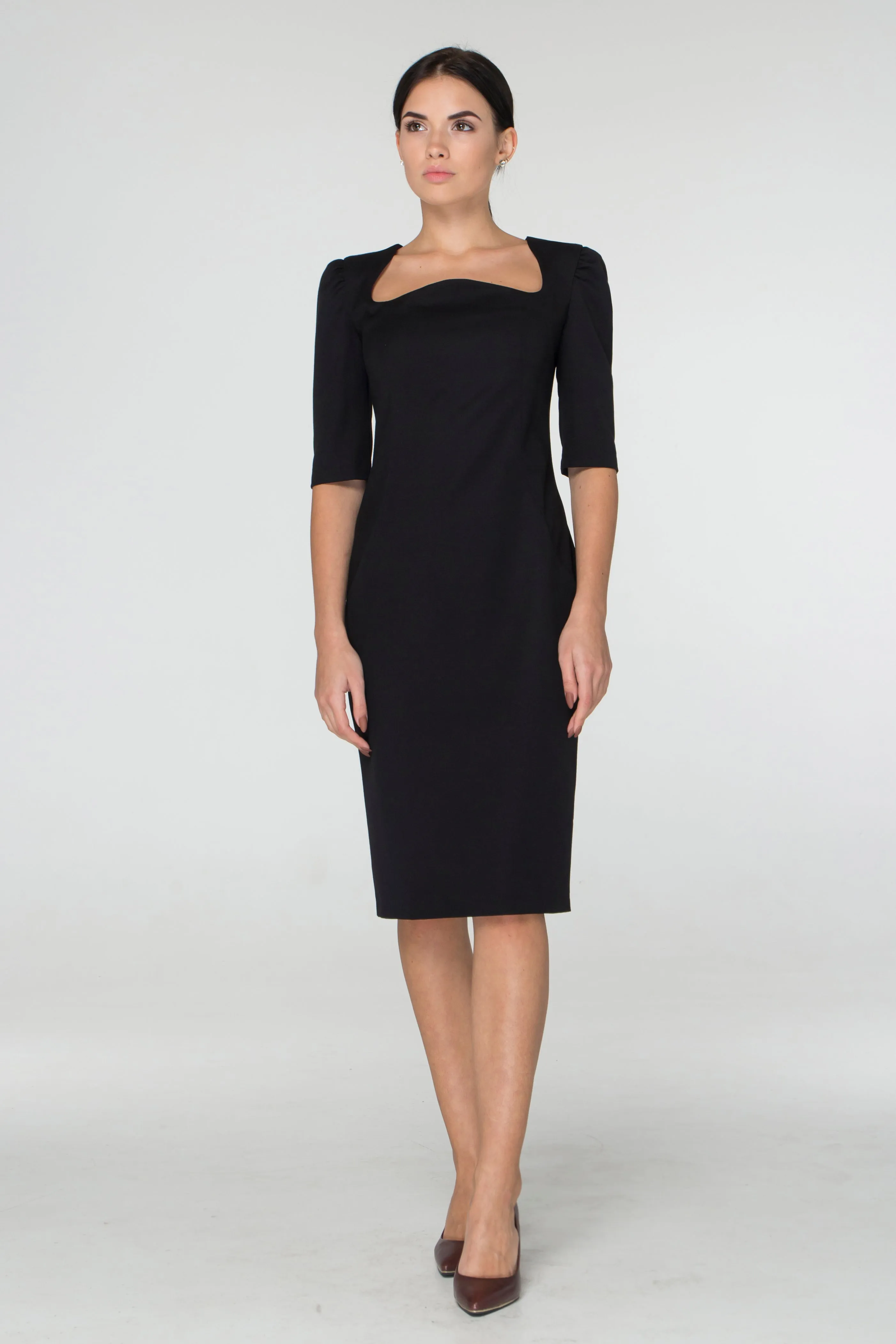 Black midi pencil dress