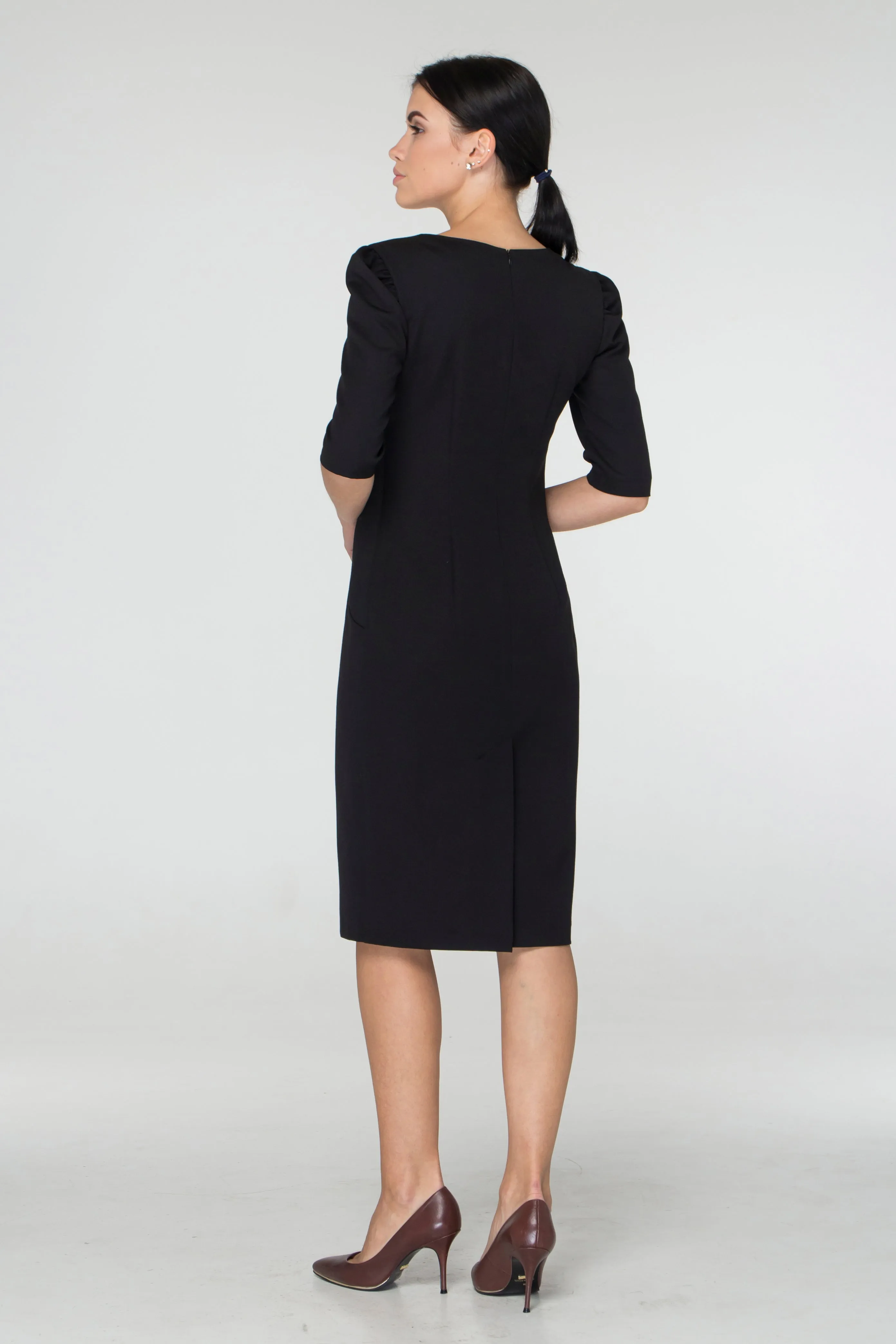 Black midi pencil dress