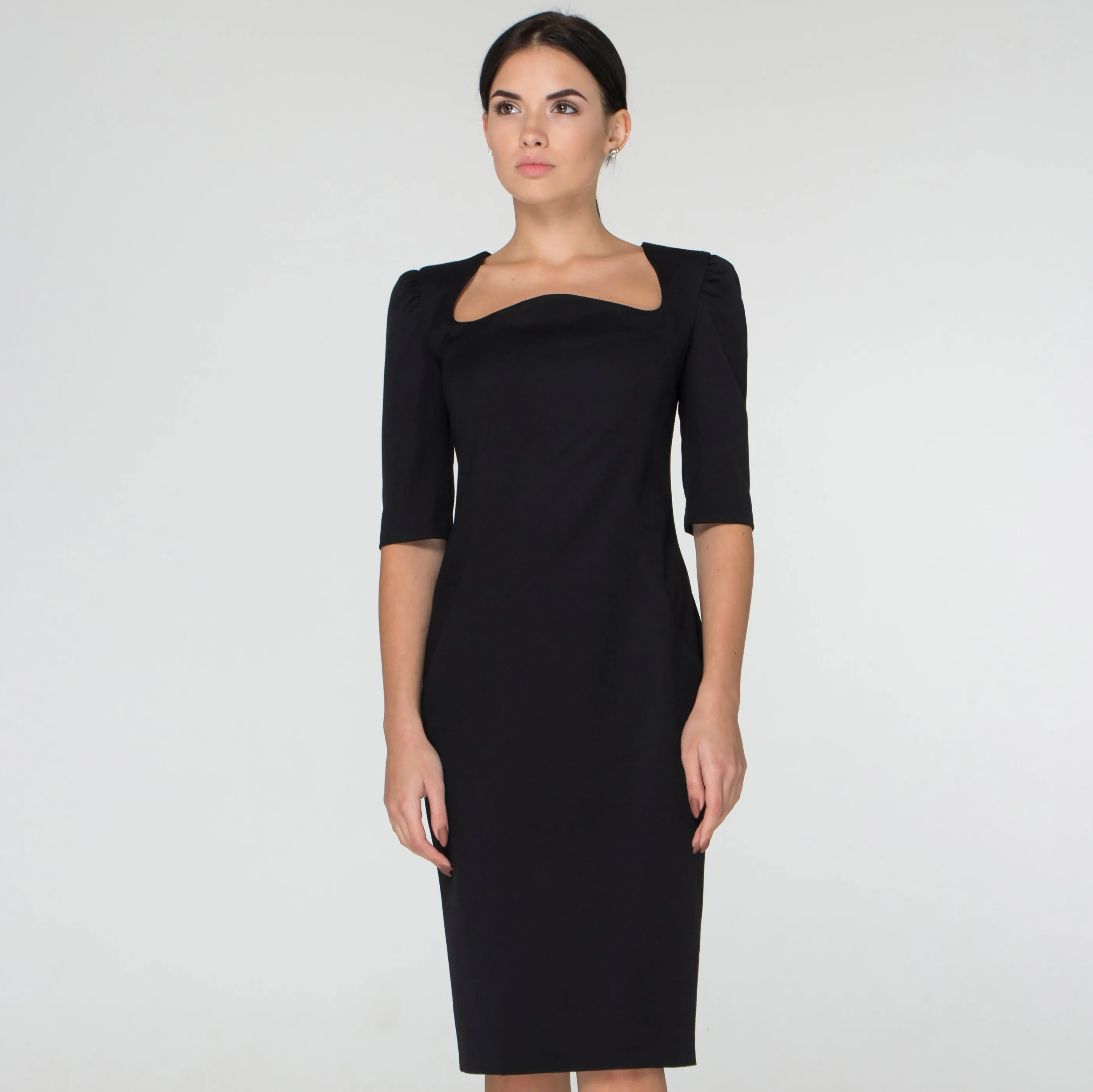 Black midi pencil dress