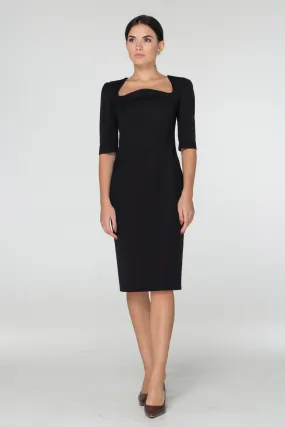 Black midi pencil dress