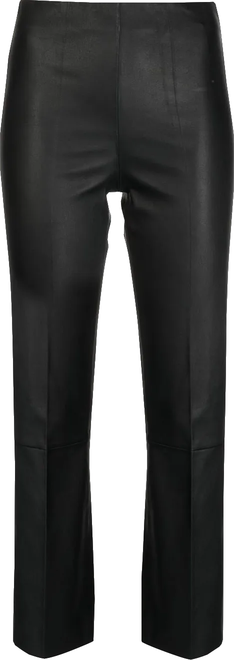 BY MALENE BIRGER Florentina Black Lambskin Straight Leg Leather Trousers UK 16