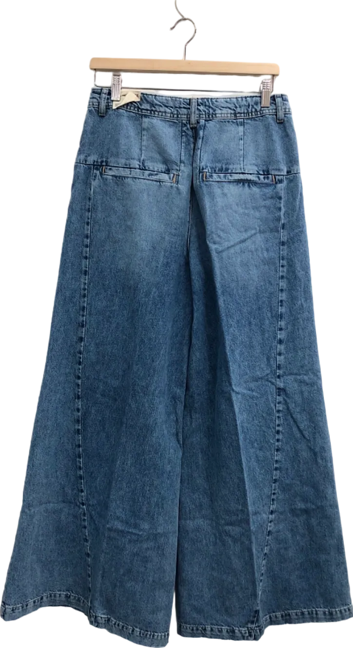 Free People Blue Denim Equinox Wide Leg Jeans  W28"