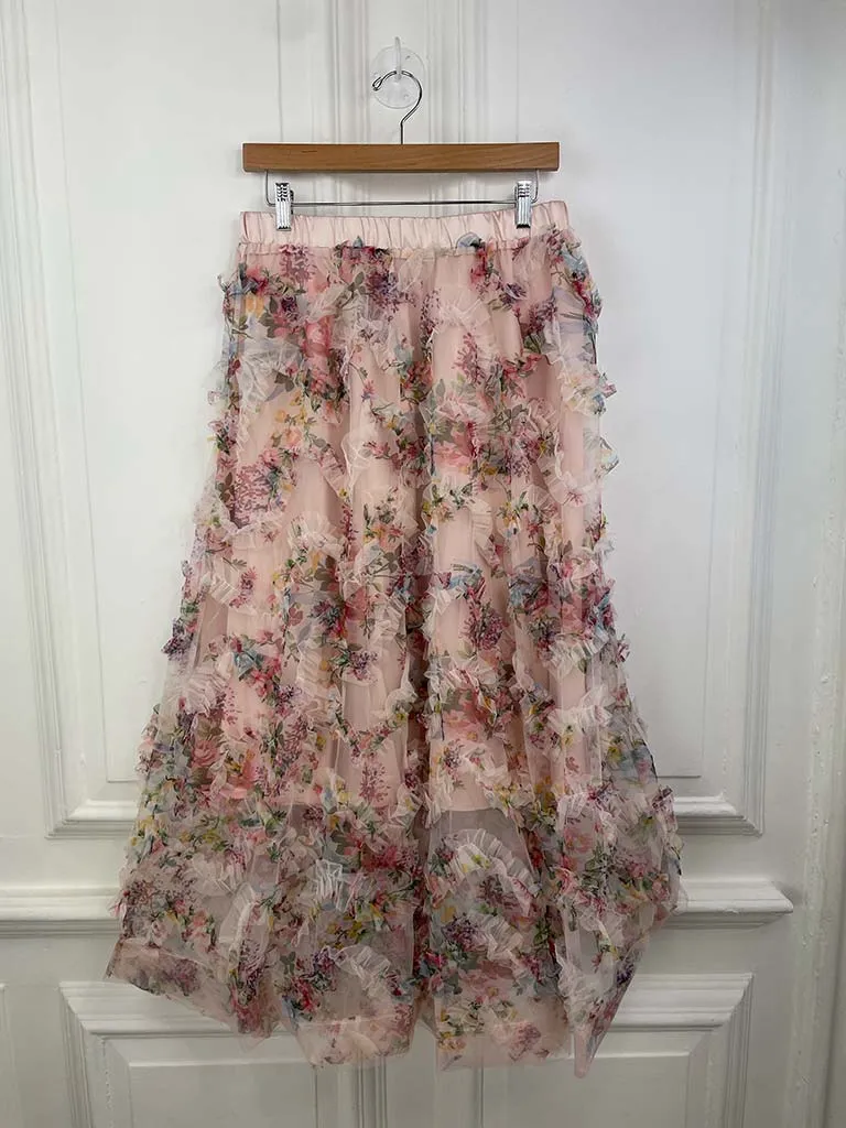 Malissa J Rose Ruffle Tulle Skirt - Blush