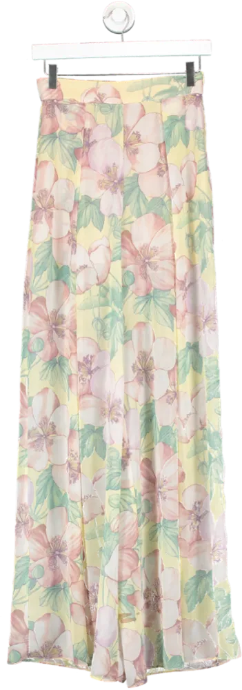 ZARA Multicoloured Floral Print Palazzo Trousers UK XS